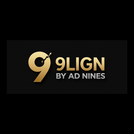 Official 9LIGN by A.D. Nines gold and black logo from Canva