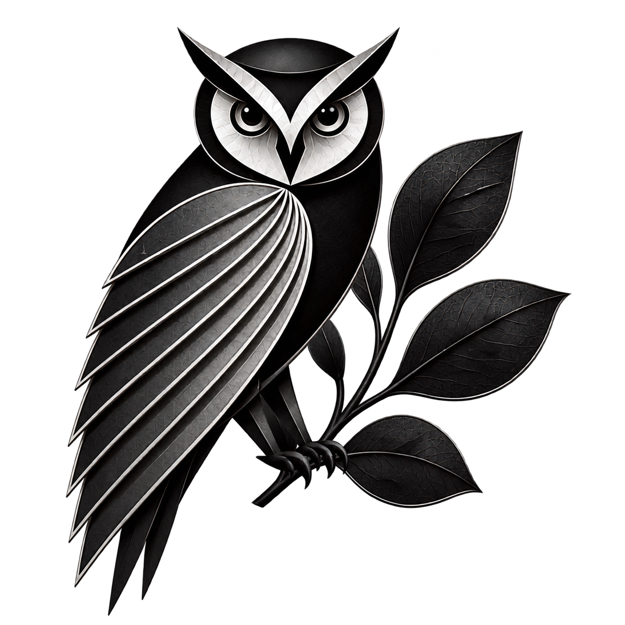 A.D. Nines owl perched on a branch